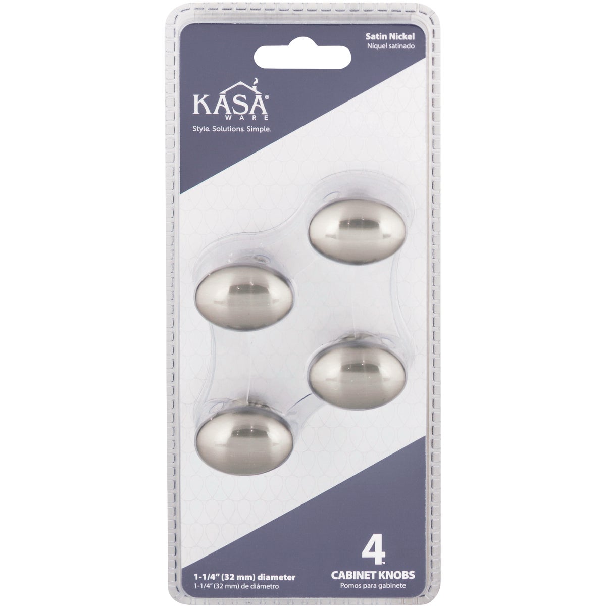 KasaWare 1-1/4 In. Dia. Satin Nickel Cabinet Knob (4-Pack) Image 2