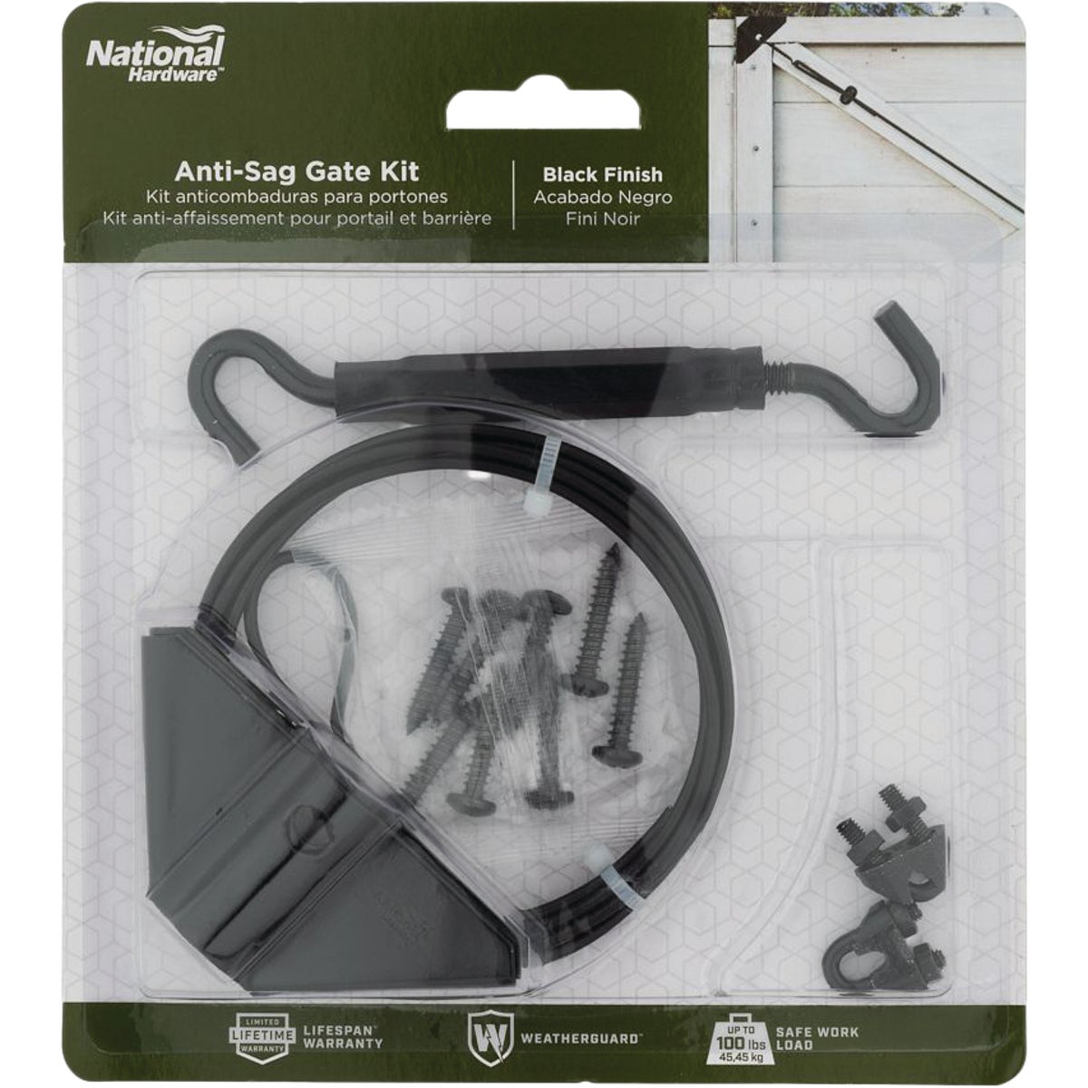 National Hardware Black Anti-Sag Gate Kit Image 3