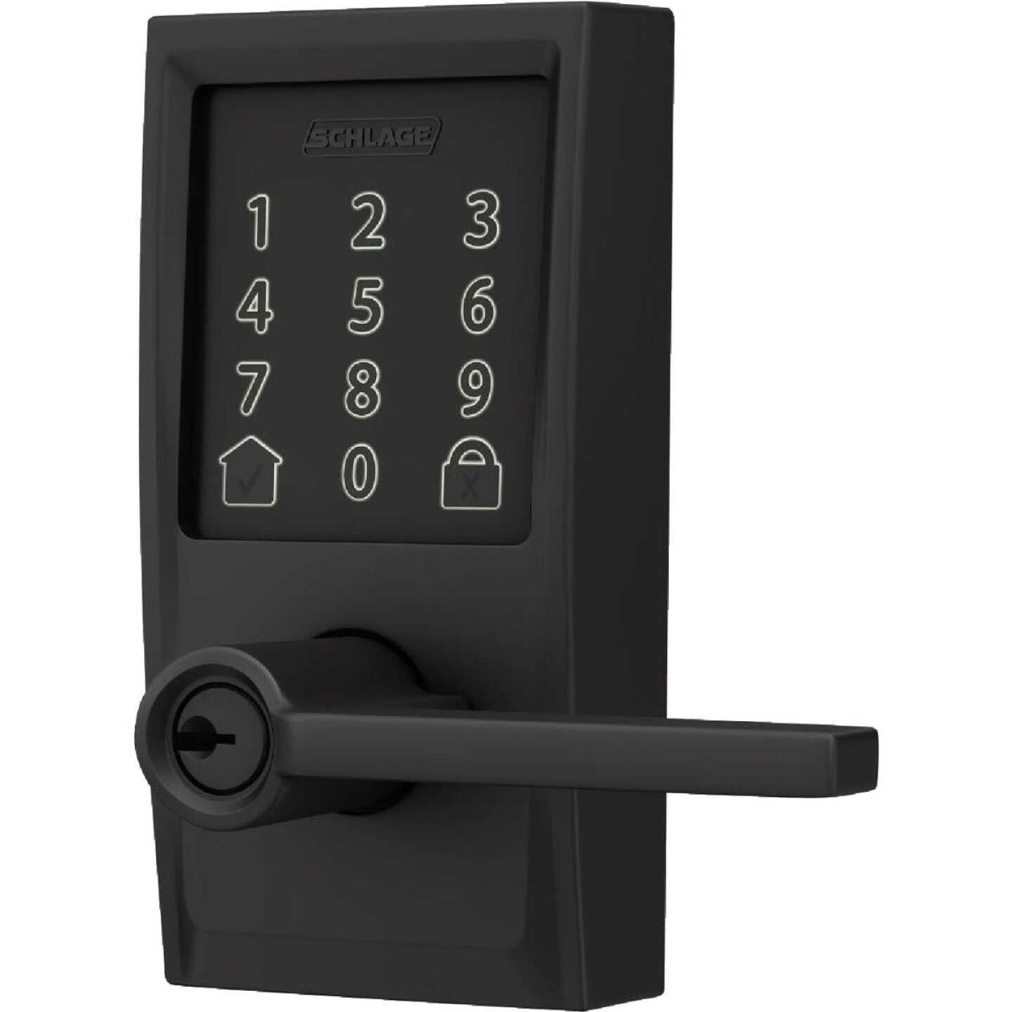 Schlage Encode Smart WiFi Matte Black Latitude Lever with Century Trim Image 5