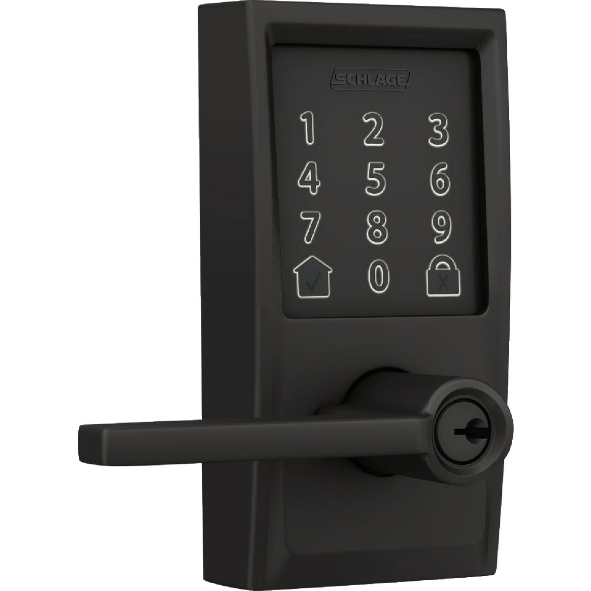 Schlage Encode Smart WiFi Matte Black Latitude Lever with Century Trim Image 4