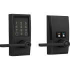 Schlage Encode Smart WiFi Matte Black Latitude Lever with Century Trim Image 1