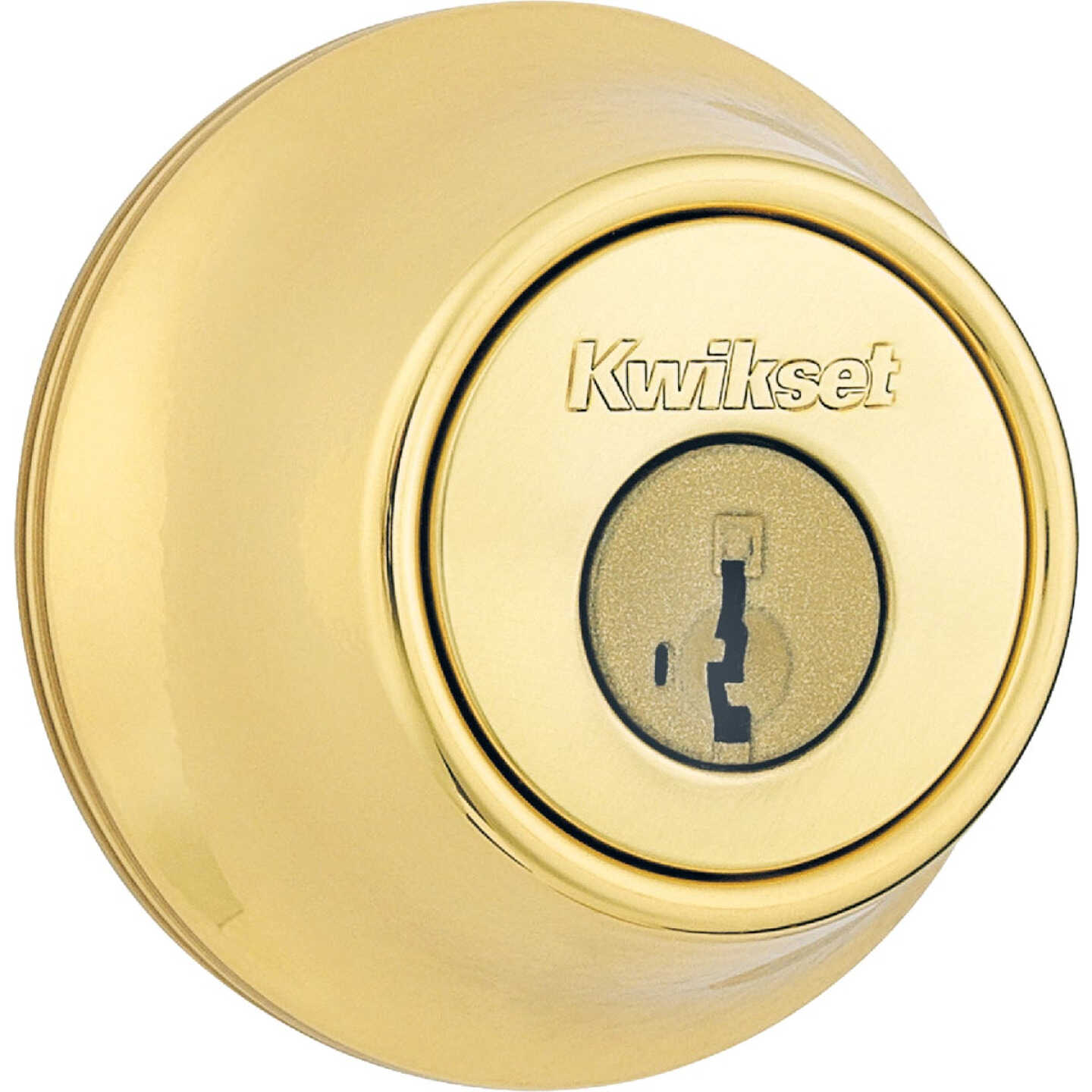Kwikset Polished Brass Single Cylinder Deadbolt with SmartKey Security Image 1
