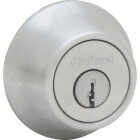 Kwikset Satin Chrome Adjustable Latch Single Cylinder Deadbolt Image 1