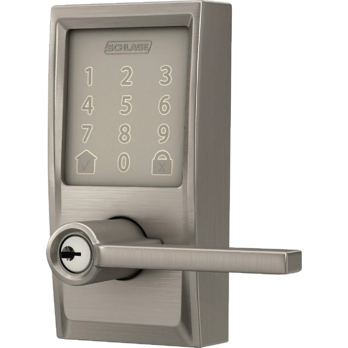 Schlage Encode Smart WiFi Satin Nickel Latitude Lever with Century Trim Image 5