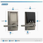 Schlage Encode Smart WiFi Satin Nickel Latitude Lever with Century Trim Image 2
