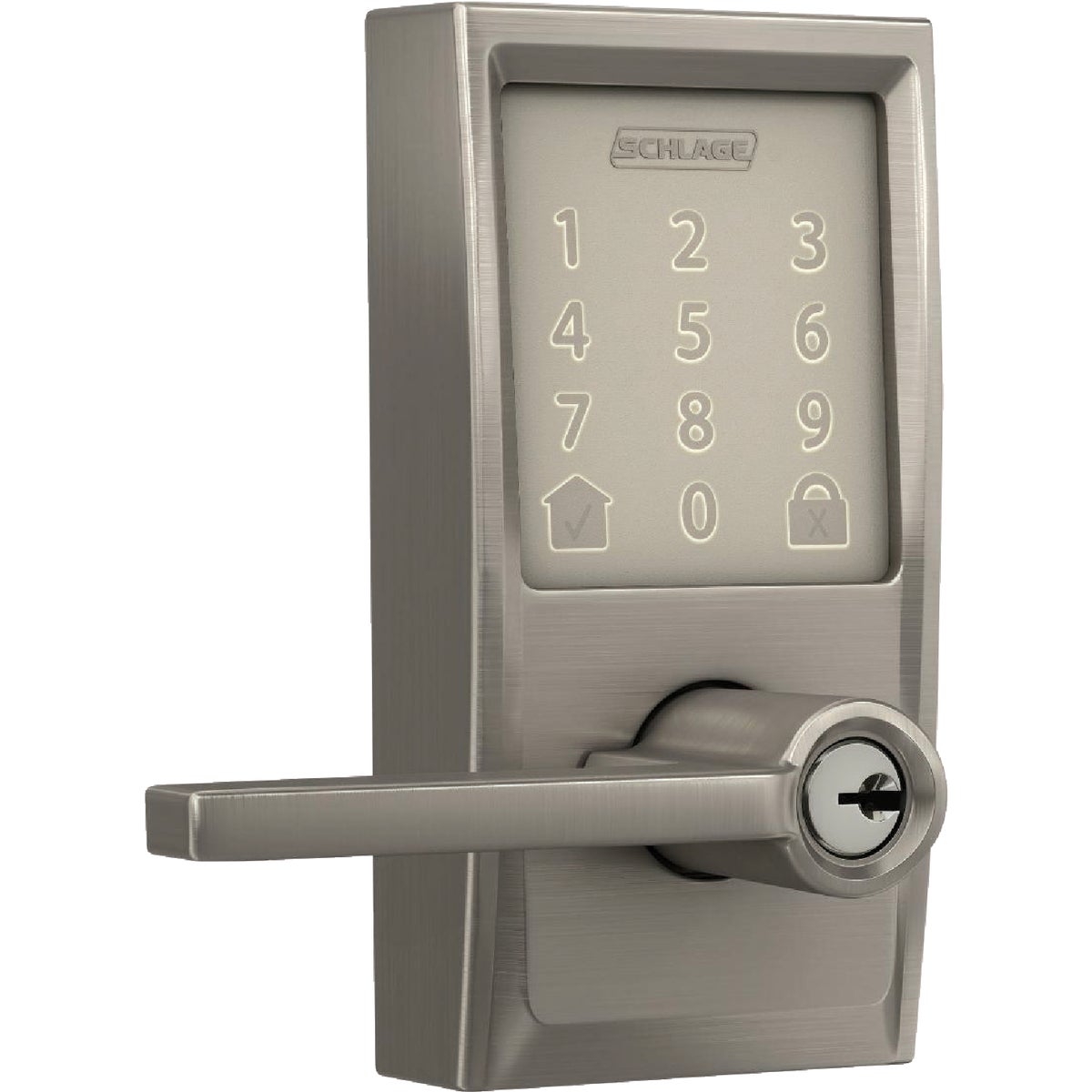 Schlage Encode Smart WiFi Satin Nickel Latitude Lever with Century Trim Image 4