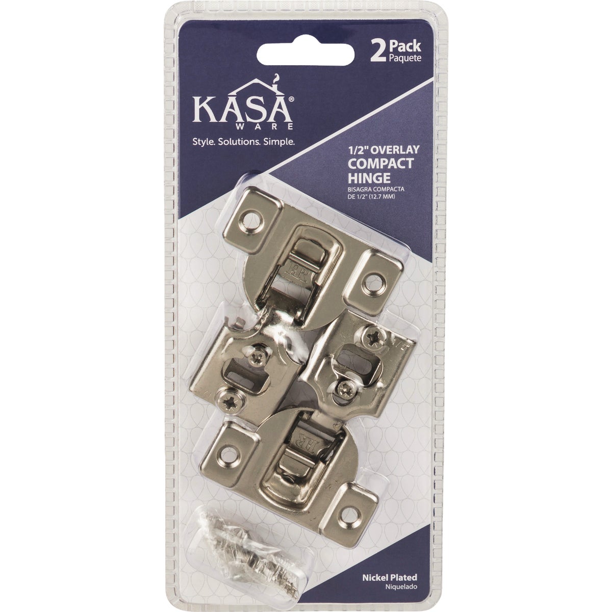 KasaWare 1/2 In. Overlay Compact Hinge (2-Pack) Image 2
