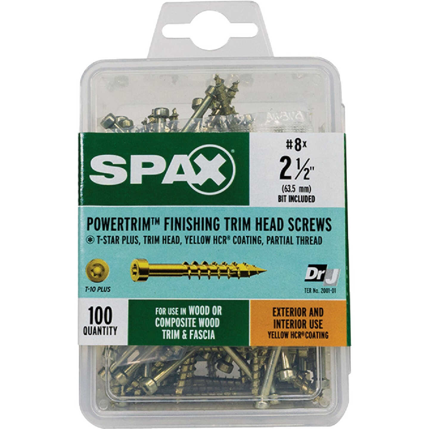 SPAX #8 x 2-1/2 In. T10 Plus Cylindrical Head HCR (Exterior Rated) Yellow Trim Screw (100 Ct.) Image 4