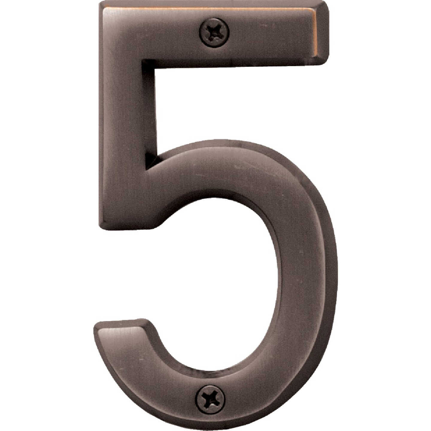 Hy-Ko Prestige Series 4 In. Oil Rubbed Bronze House Number Five Image 1
