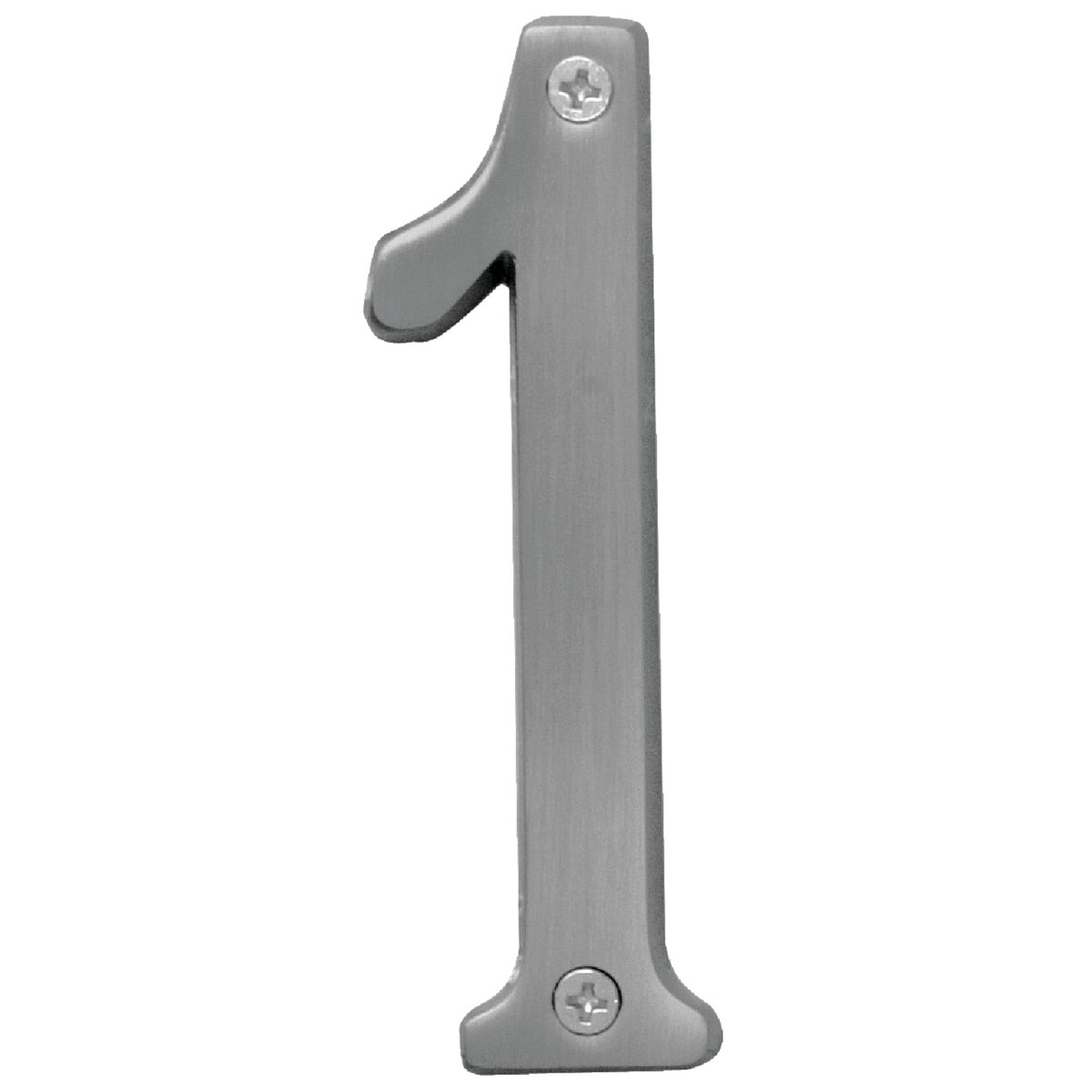 Hy-Ko Prestige Series 4 In. Satin Nickel House Number One Image 1