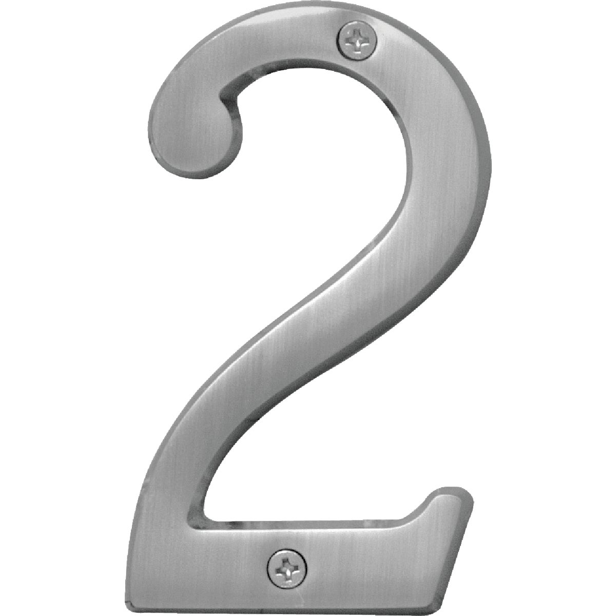 Hy-Ko Prestige Series 4 In. Satin Nickel House Number Two Image 1