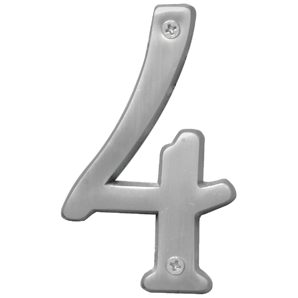 Hy-Ko Prestige Series 4 In. Satin Nickel House Number Four Image 1