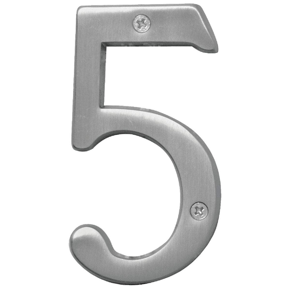 Hy-Ko Prestige Series 4 In. Satin Nickel House Number Five Image 1