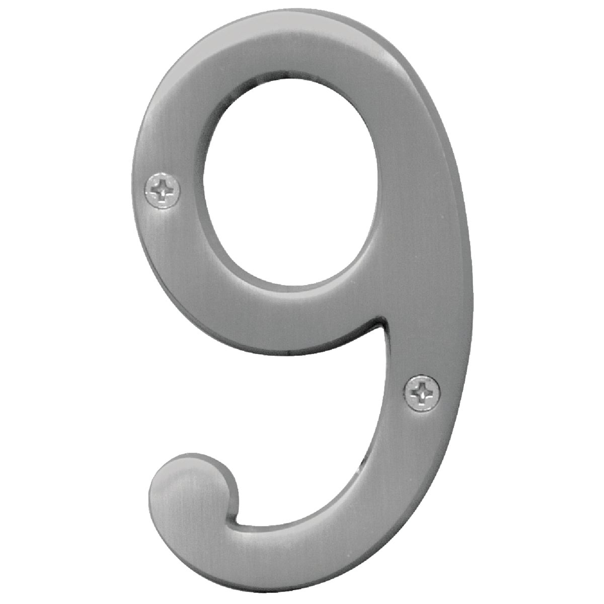 Hy-Ko Prestige Series 4 In. Satin Nickel House Number Nine Image 1