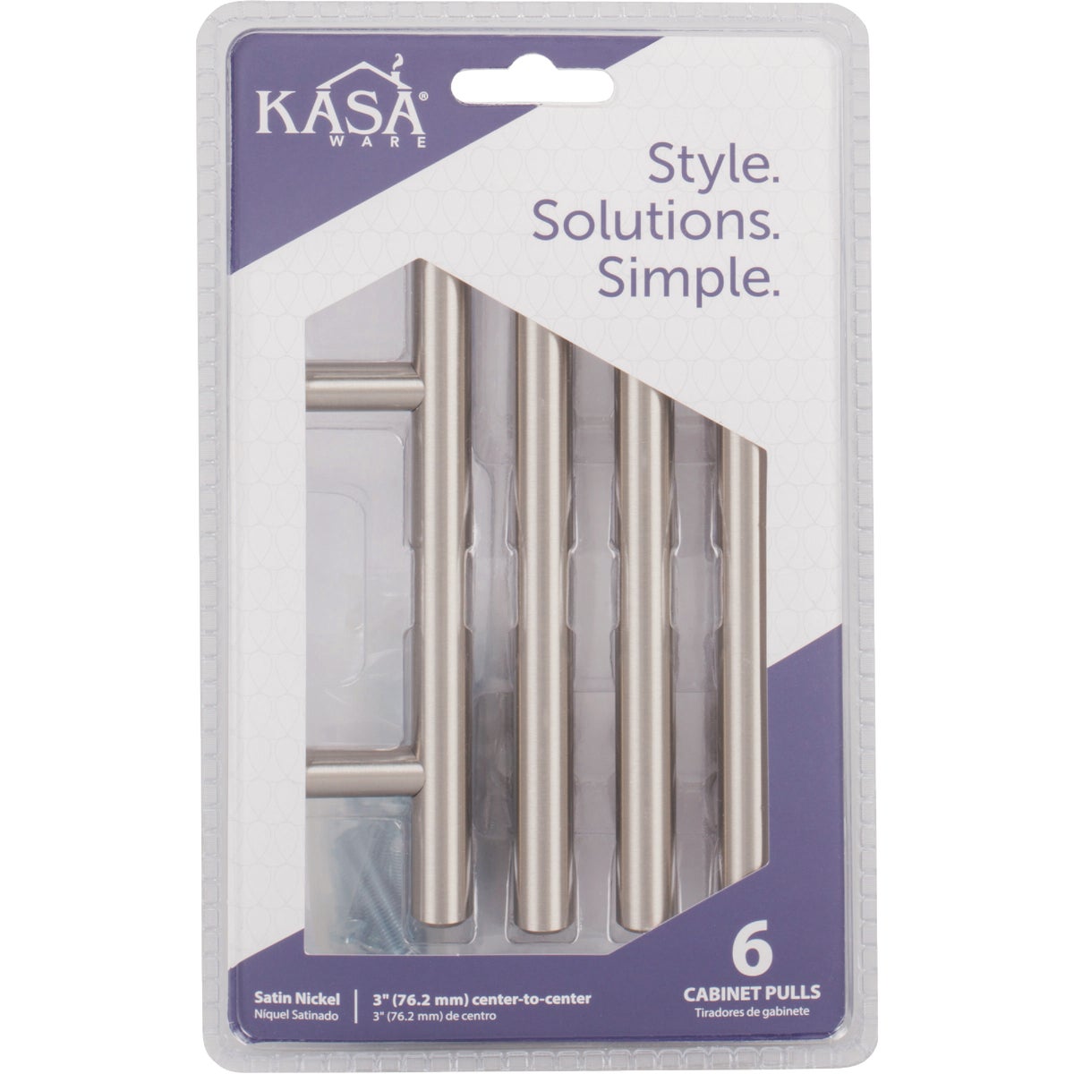 KasaWare (5-3/8 In.) Satin Nickel Cabinet Bar Pull (6-Pack) Image 2