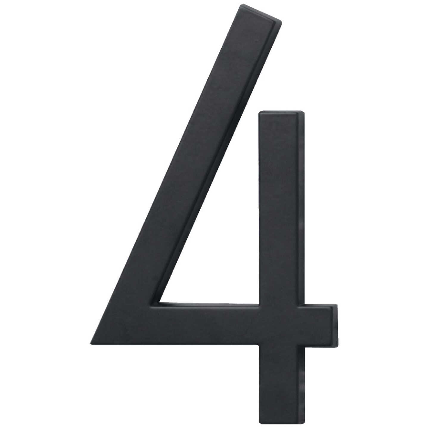 Hy-Ko Architectural Series 6 In. Satin Black House Number Four Image 1