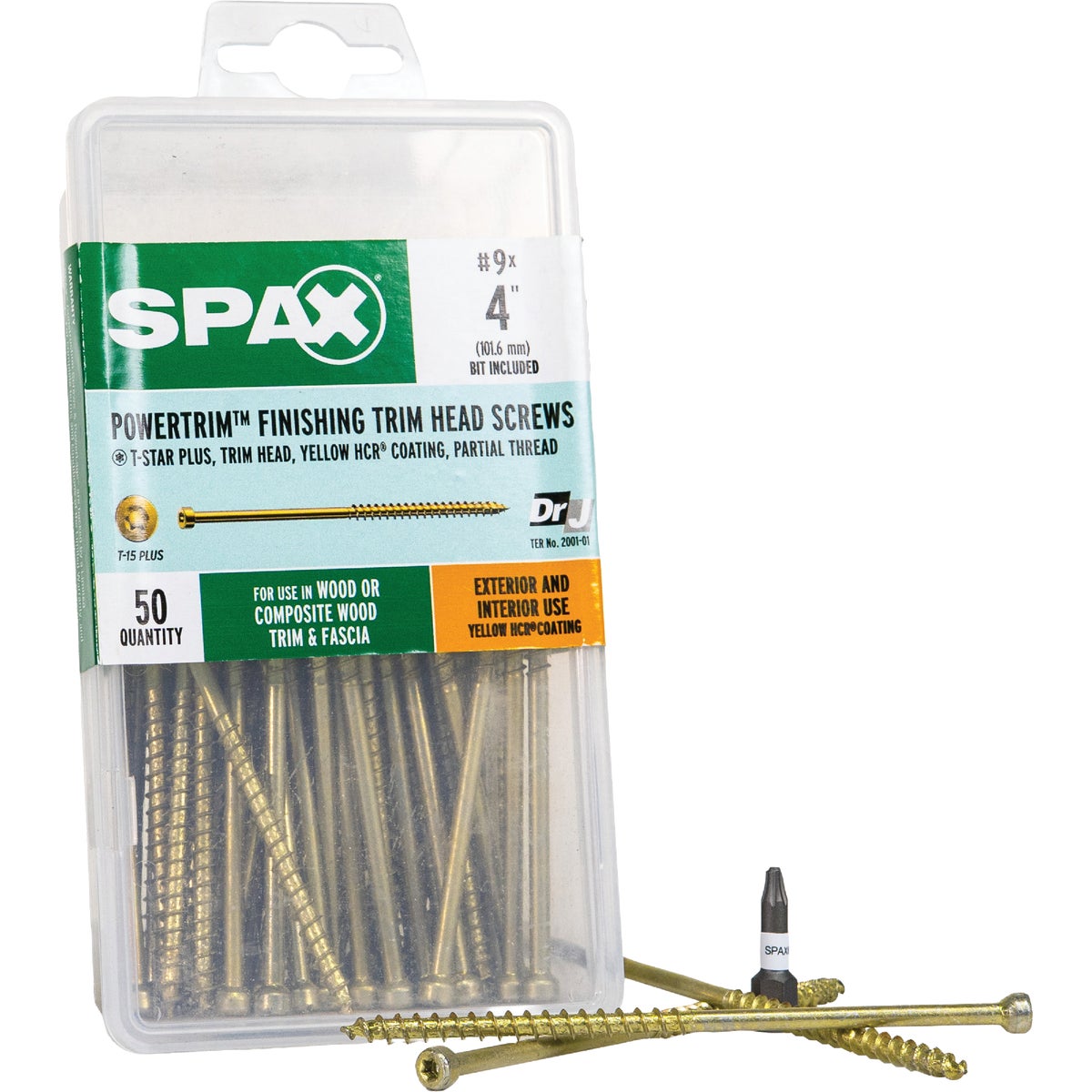SPAX PowerTrim #9 x 4 In. T10 Plus Cylindric Head HCR (Exterior Rated) White Trim Screw (100-Ct.)