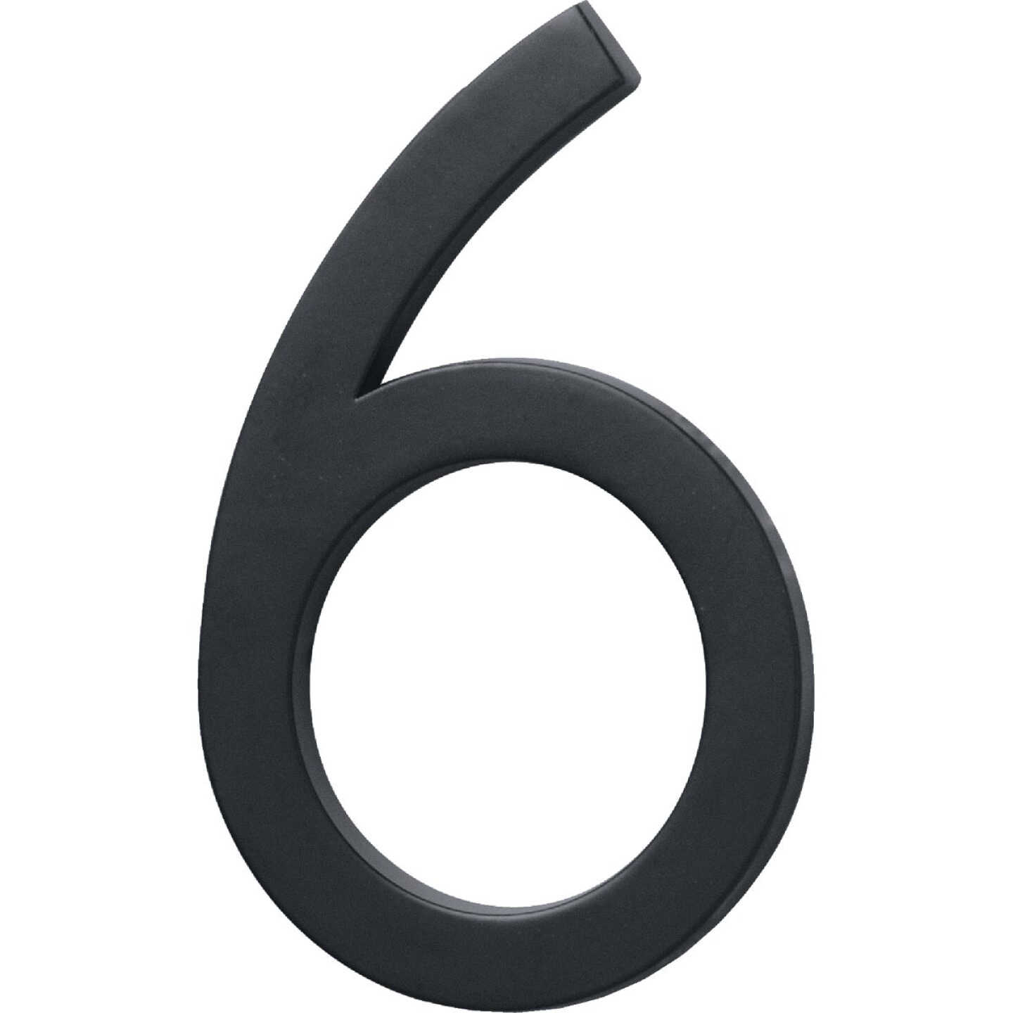 Hy-Ko Architectural Series 6 In. Satin Black House Number Six Image 1