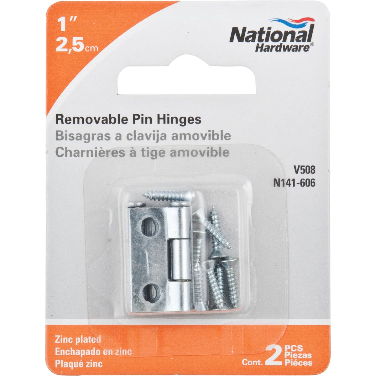 National Hardware 1 In. Zinc Loose-Pin Narrow Hinge (2-Pack) Image 2