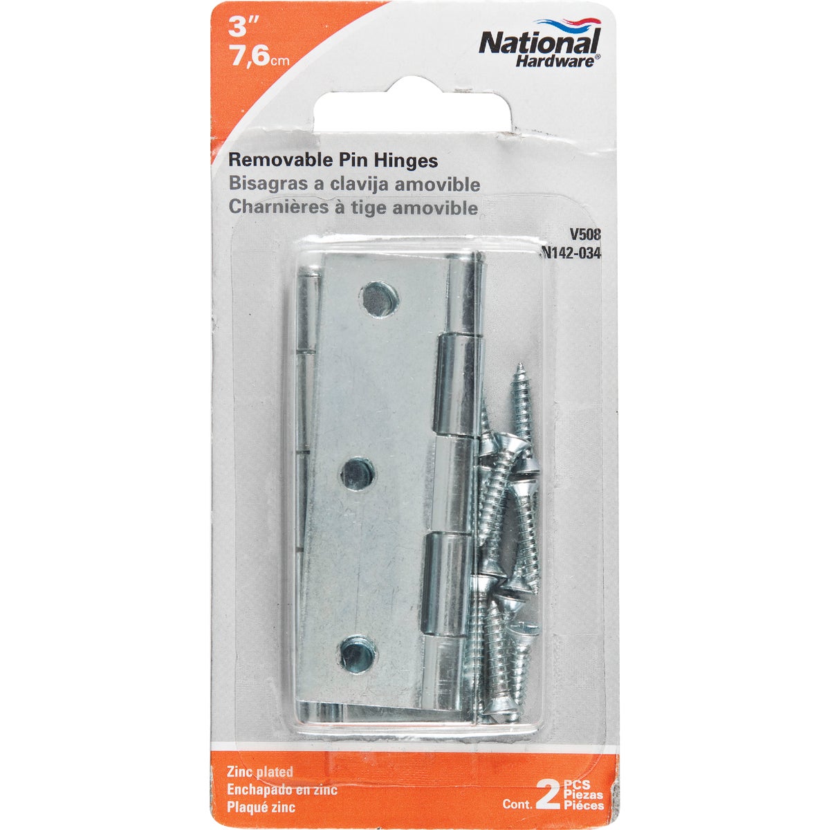 National Hardware 3 In. Zinc Loose-Pin Narrow Hinge (2-Pack) Image 2