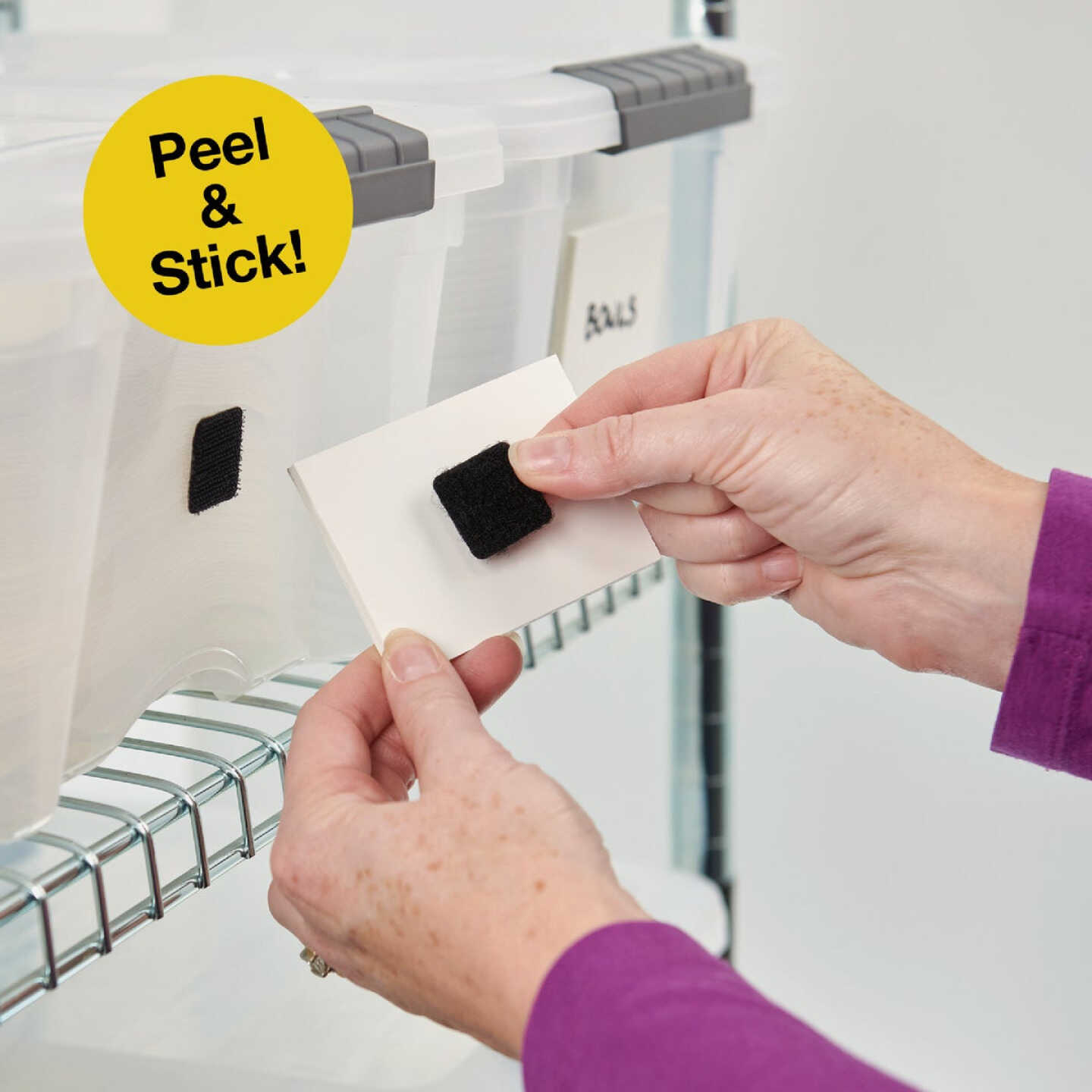 Wrap-It Storage Stick 'Em 1 In. Black Hook & Loop Square (24 Ct.) Image 5