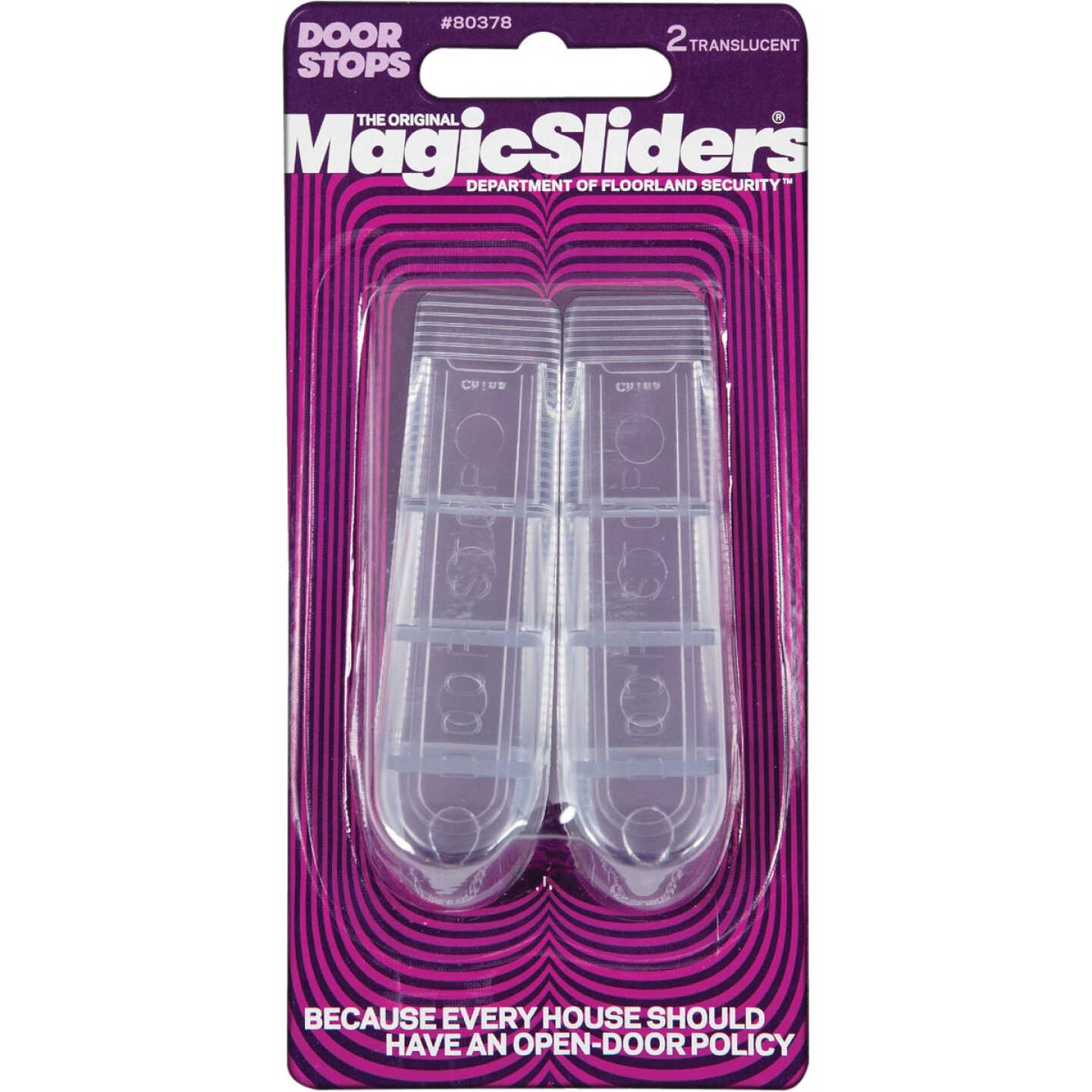Magic Sliders Clear Rubber Wedge Door Stop (2-Pack) Image 2
