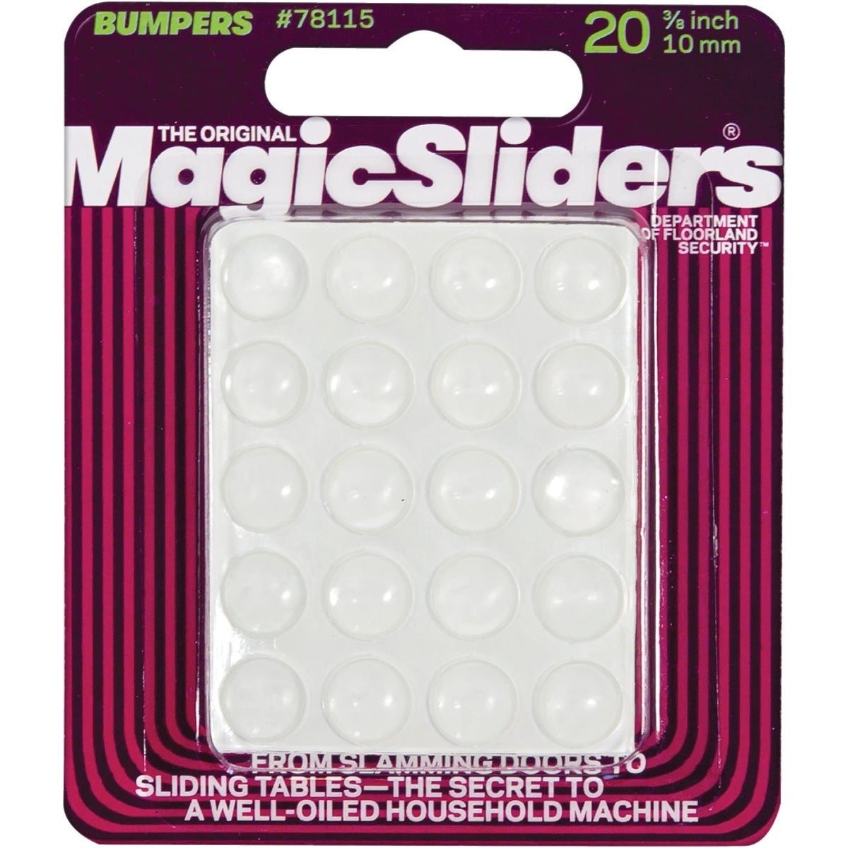Magic Sliders 3/8 In. Round Clear Furniture Bumpers,(20-Count) Image 2