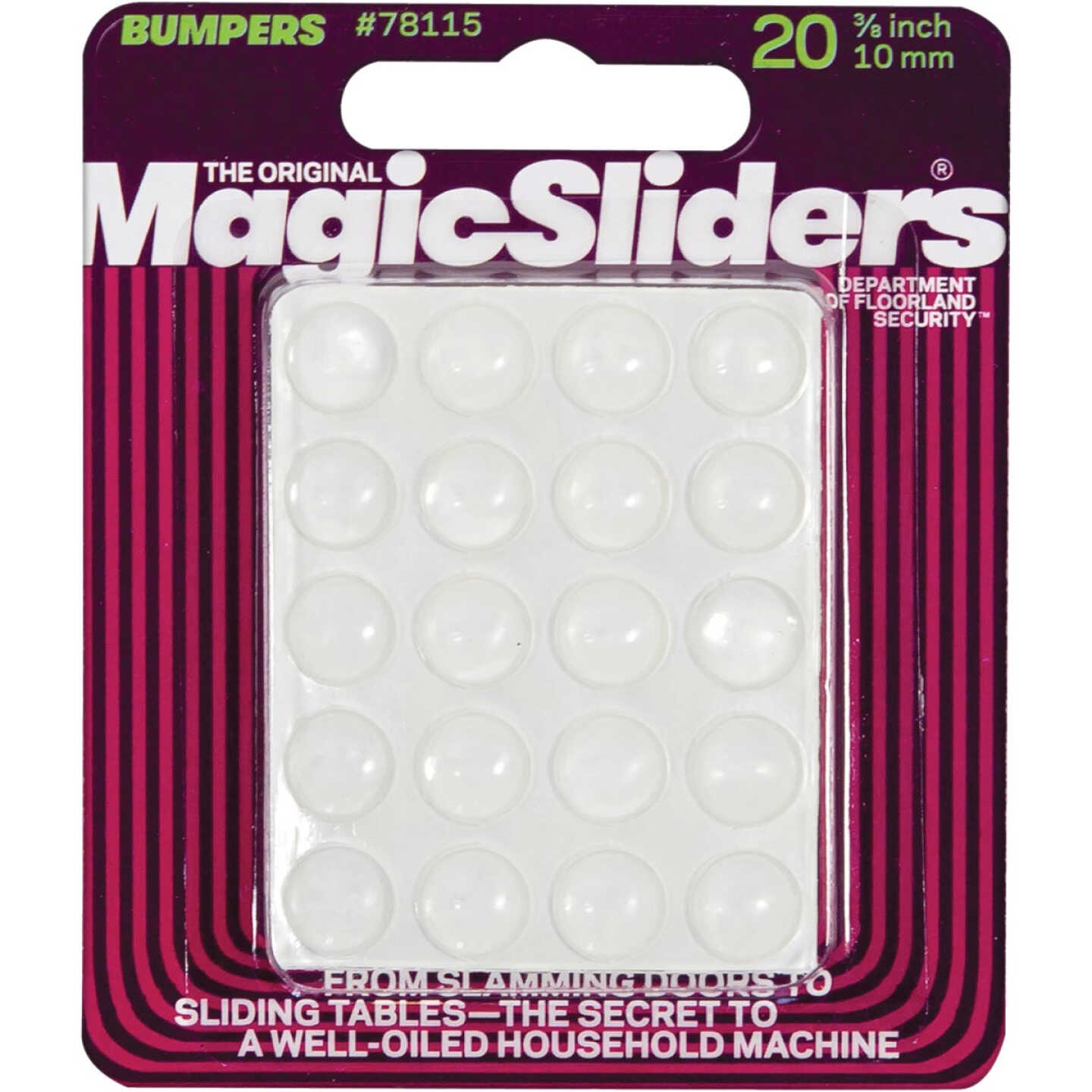 Magic Sliders 3/8 In. Round Clear Furniture Bumpers,(20-Count) Image 2