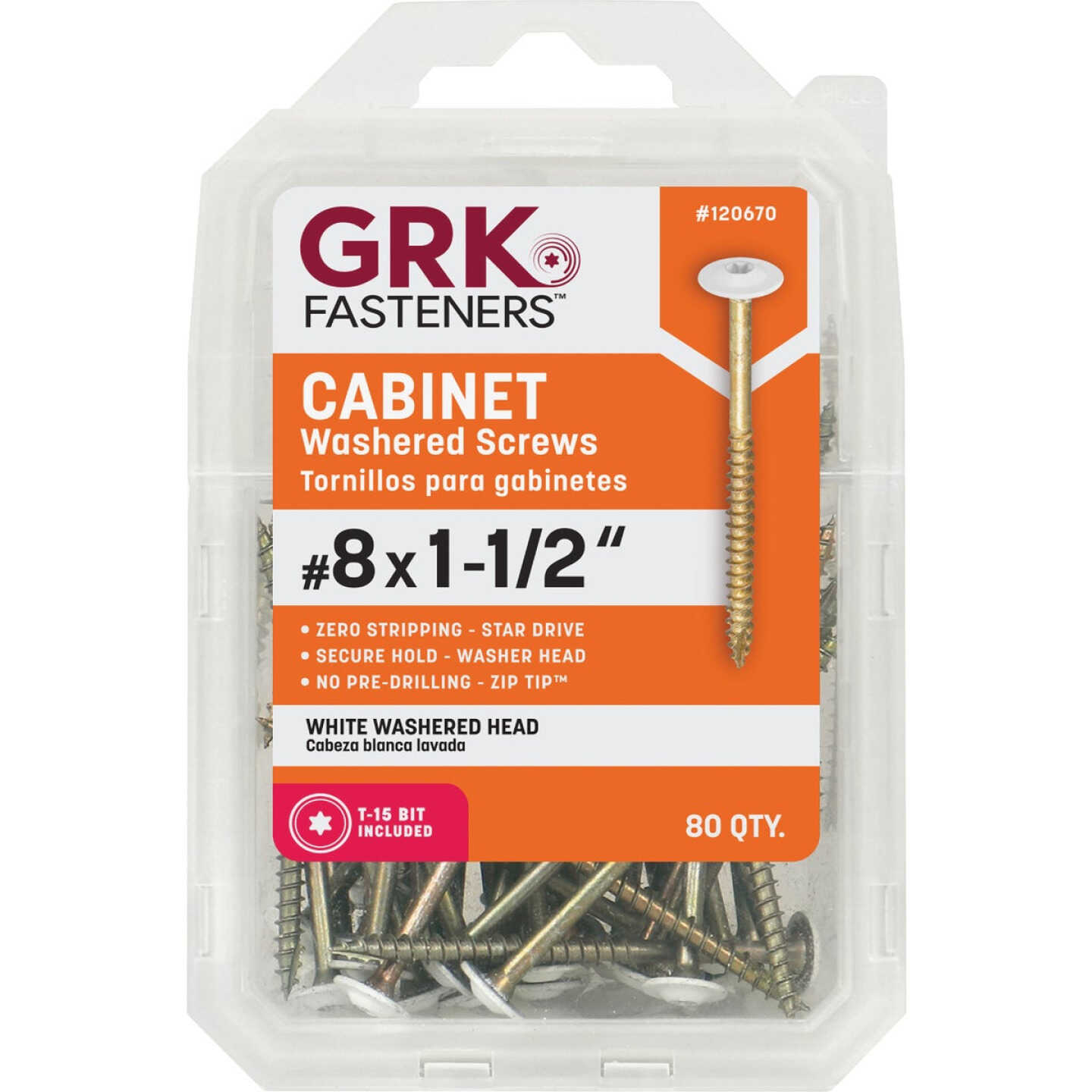 GRK #8 x 1-1/2 In. Star Drive White Cabinet Screw (80-Count) Image 4