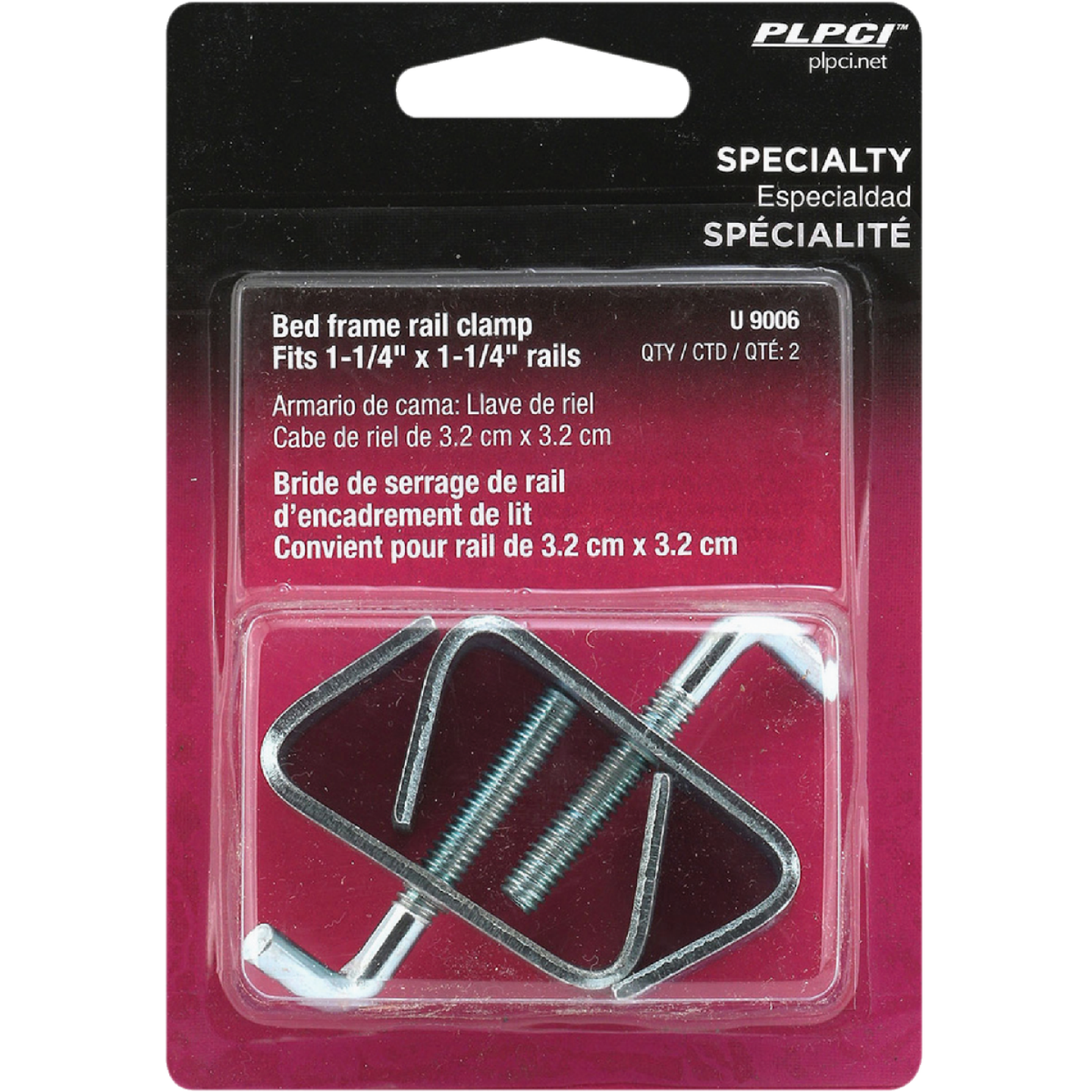 Prime-Line 1-1/4 In. Steel Bed Rail Clamp (2-Pack) Image 2