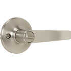Steel Pro Brushed Nickel Straight Privacy Door Lever Image 1