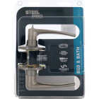 Steel Pro Brushed Nickel Straight Privacy Door Lever Image 2