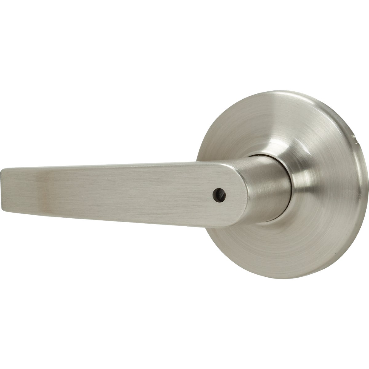Steel Pro Brushed Nickel Straight Privacy Door Lever Image 3