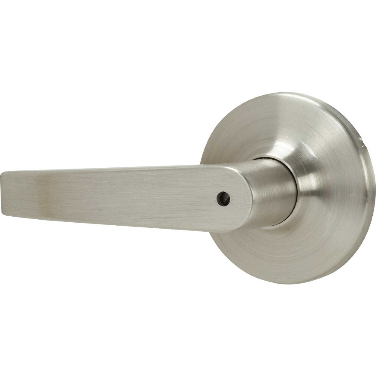 Steel Pro Brushed Nickel Straight Privacy Door Lever Image 3
