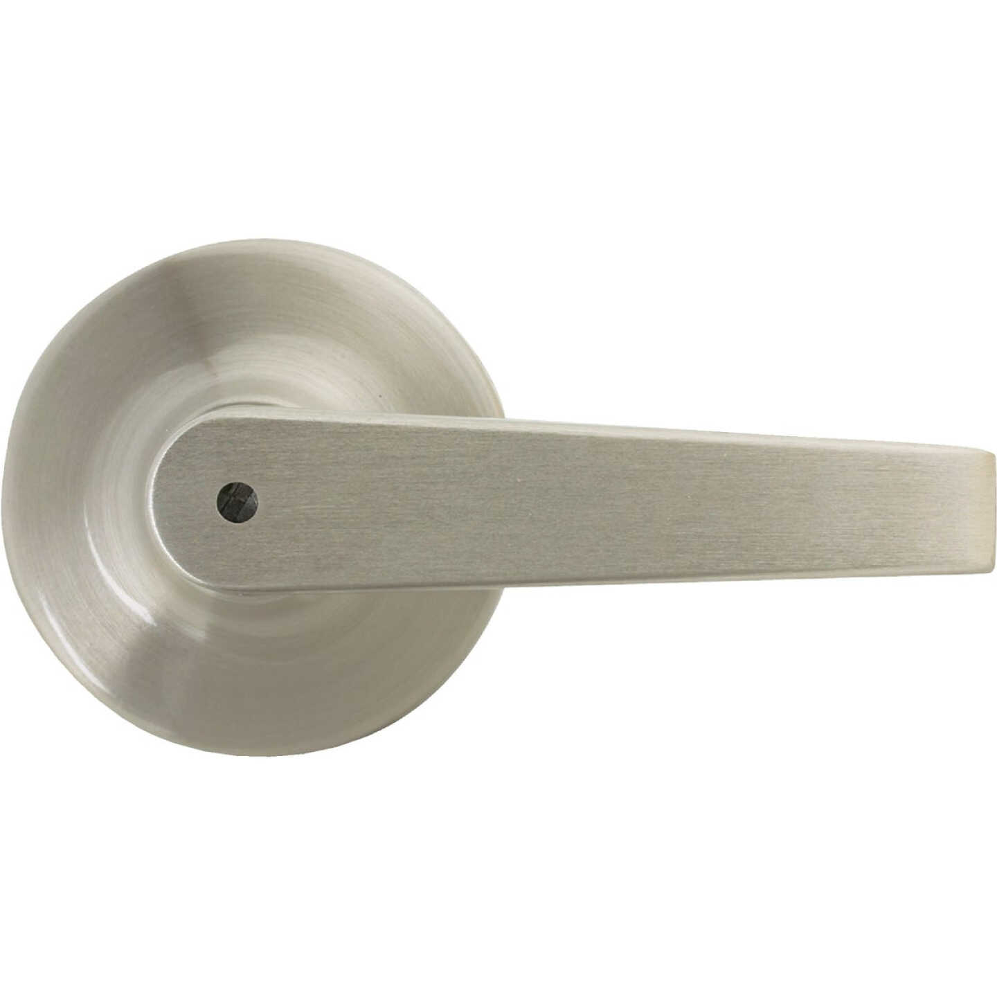 Steel Pro Brushed Nickel Straight Privacy Door Lever Image 4