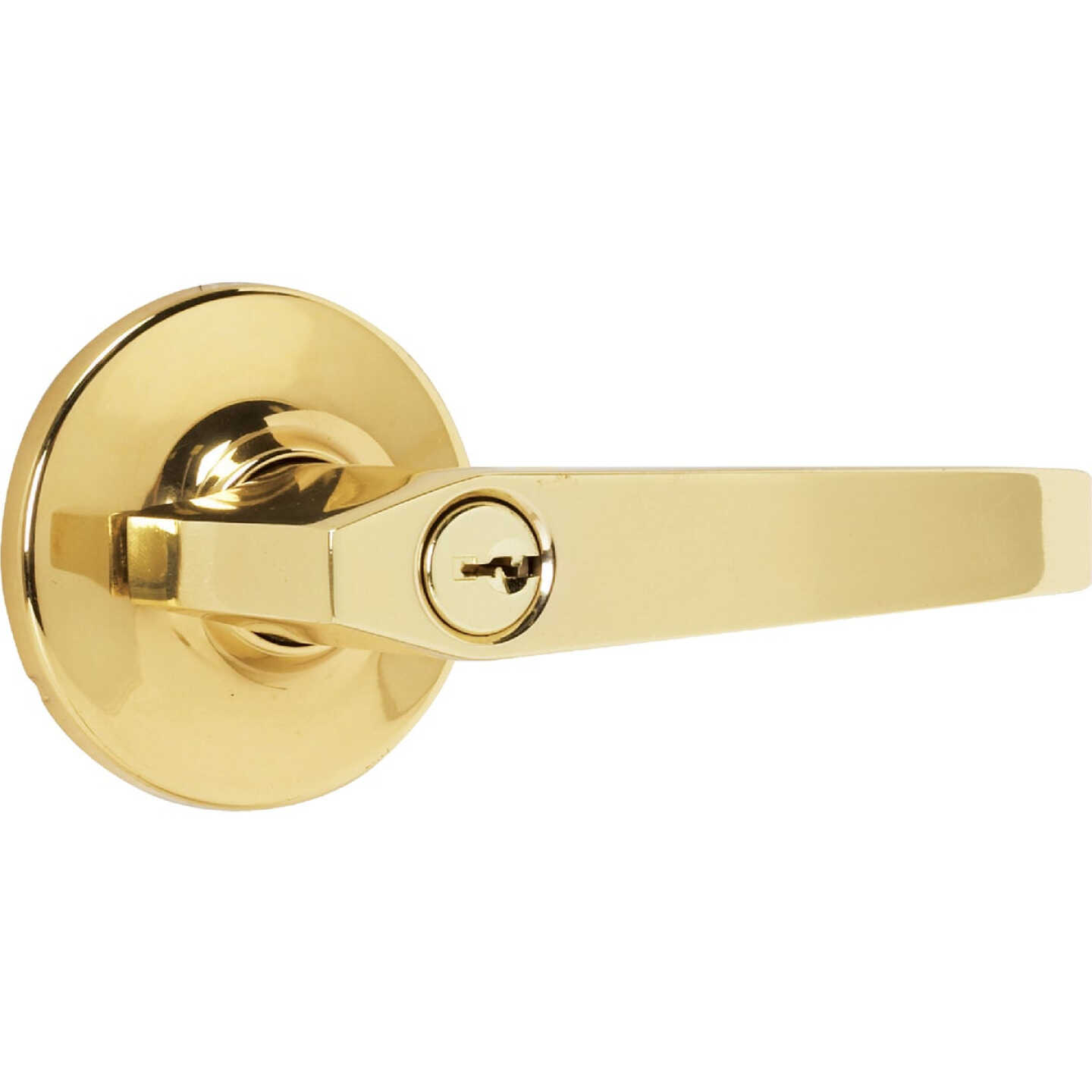 Steel Pro Polished Brass Entry Door Lever Image 3