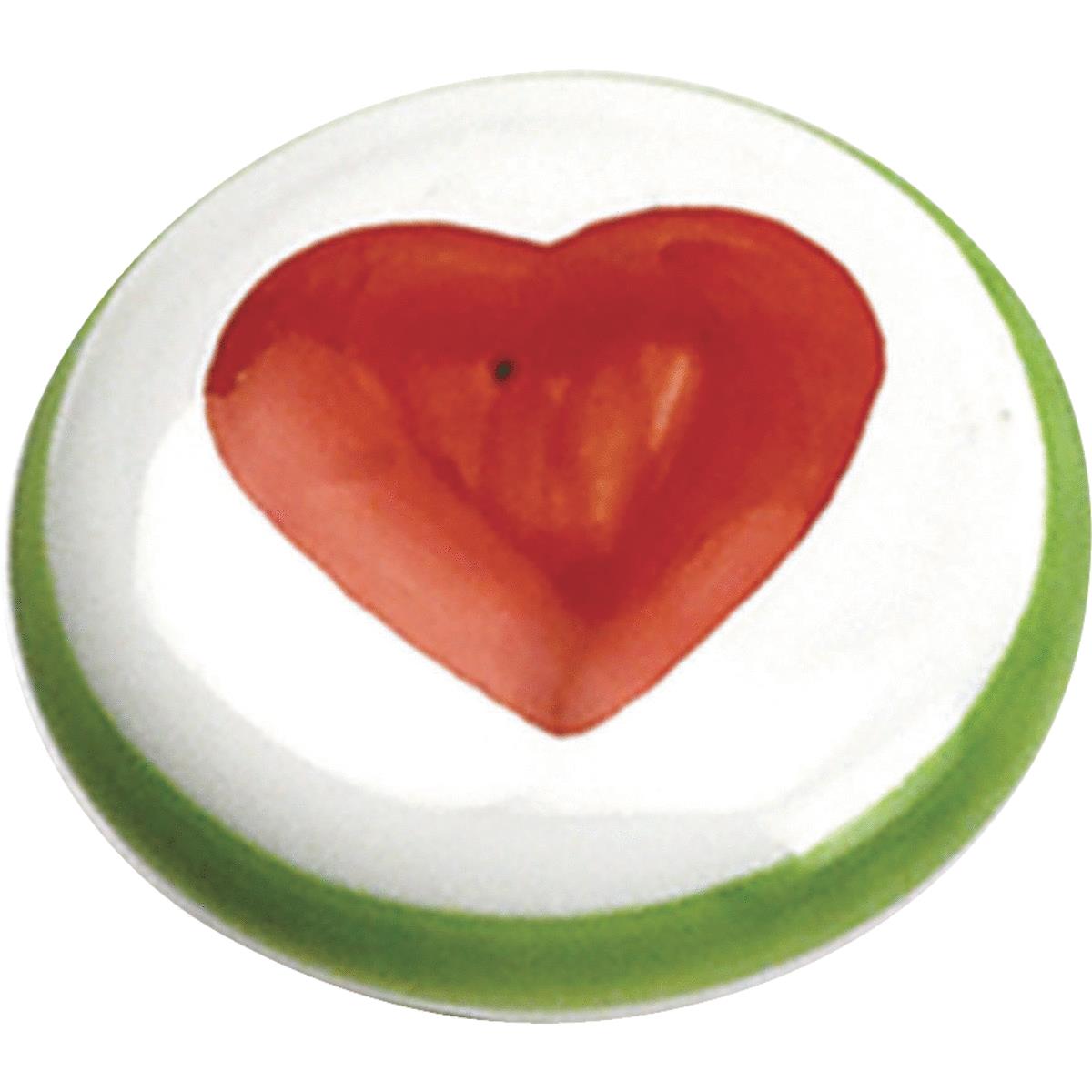 WHT CERAMIC W/HEART KNOB