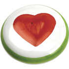 WHT CERAMIC W/HEART KNOB Image 1