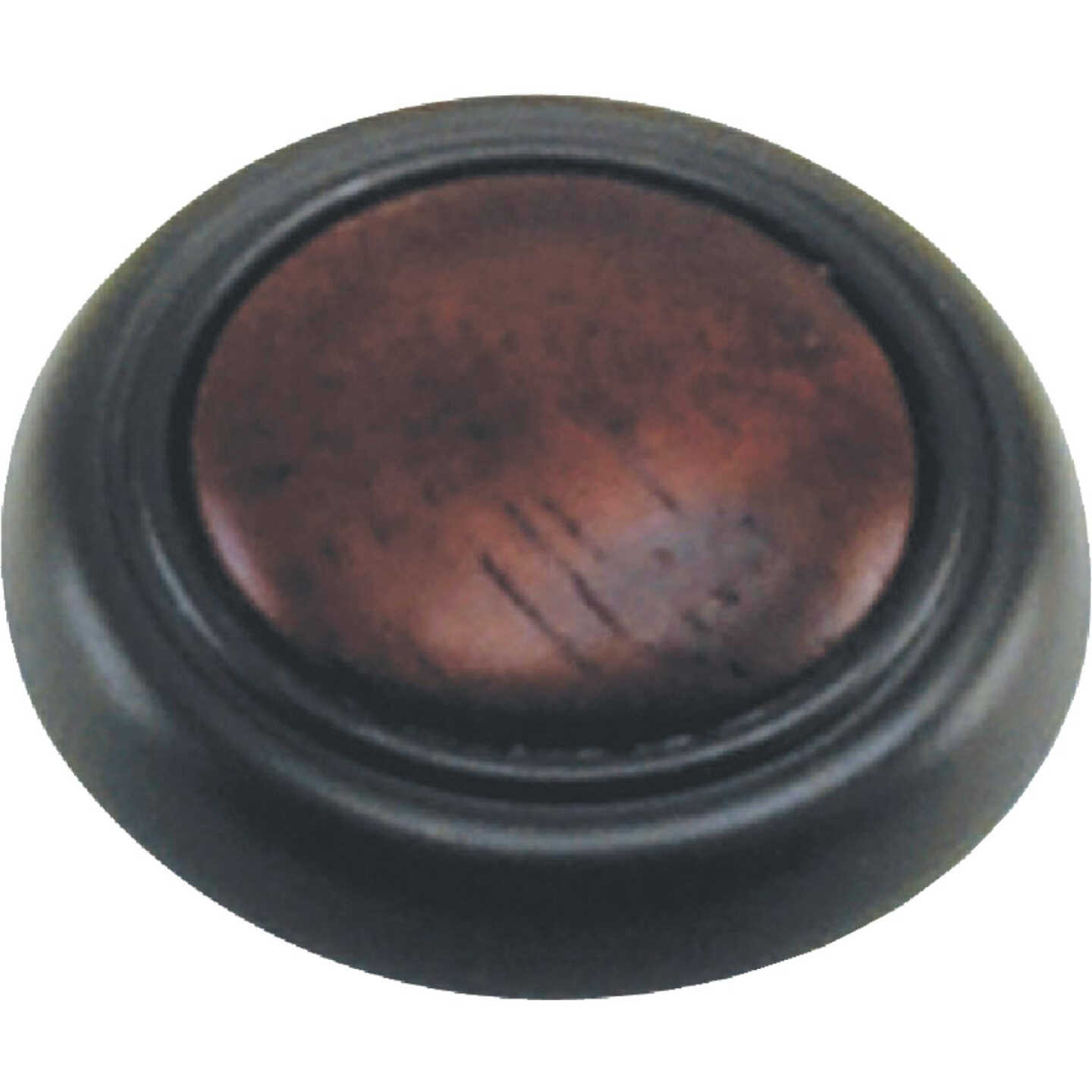 Laurey First Family Round 1-1/4 In. Dia. Oil Rubbed Bronze & Cherry Accent Cabinet Knob Image 1
