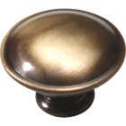 Laurey Classic Traditions Smooth Round 1-1/4 In. Antique Brass Cabinet Knob Image 1