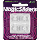 Magic Sliders 7/8 In. Round Clear Self-Stick Bumper (4-Pack) Image 1