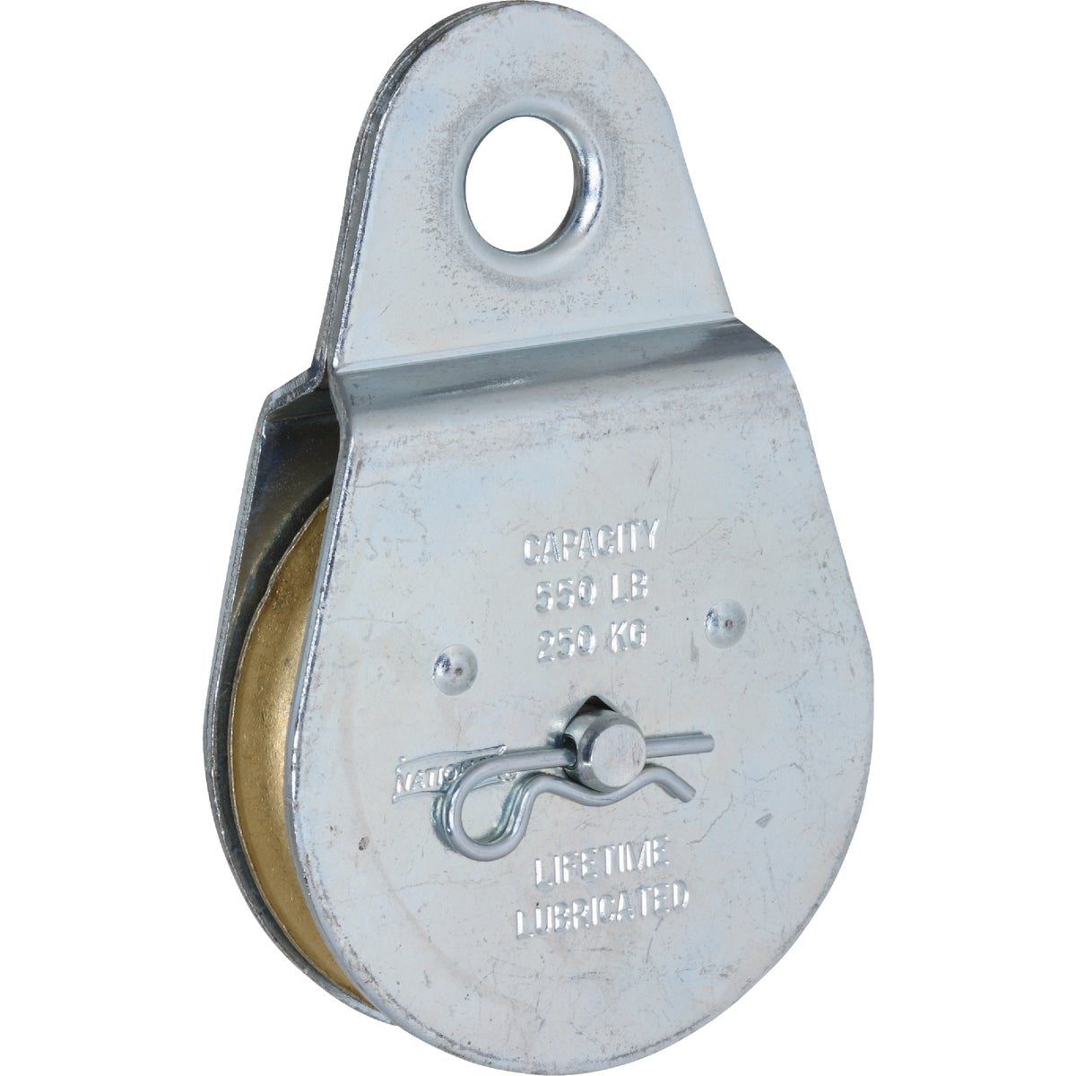 National Hardware 2-1/2 In. O.D. Single Fixed Eye Steel Rope Pulley