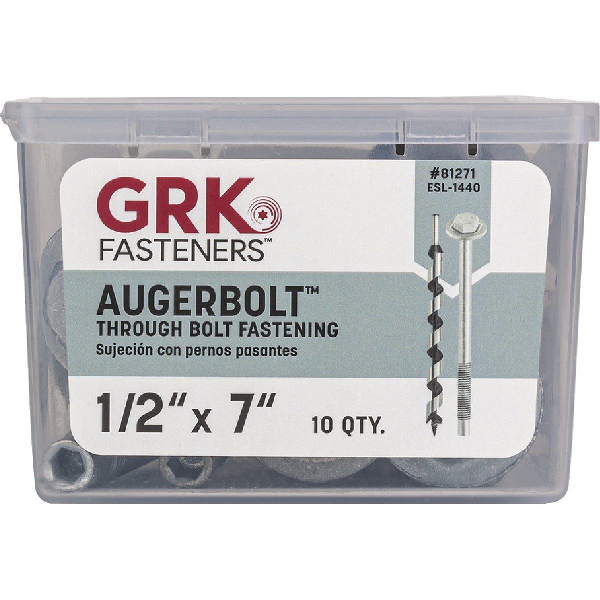 GRK AugerBolt 1/2 In. x 7 In. Galvanized Hex Through Bolt (10-Count) Image 5