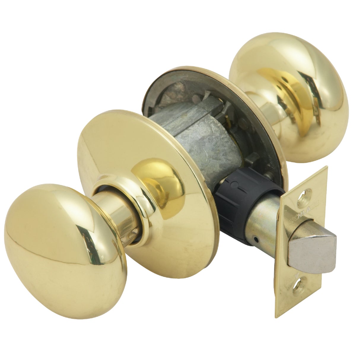 Schlage Plymouth Bright Brass Hall & Closet Door Knob Image 2