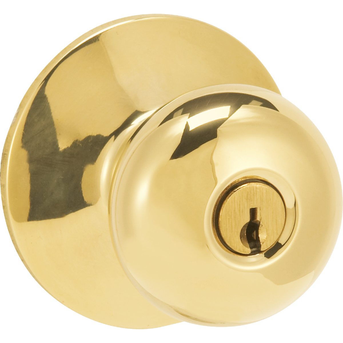 Schlage Plymouth Ultima Bright Brass Entry Door Knob  Image 3