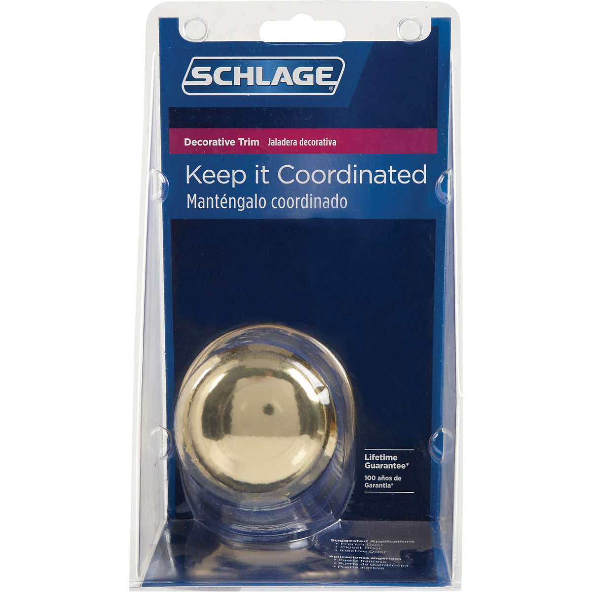 Schlage Plymouth Bright Brass Dummy Door Knob Image 2