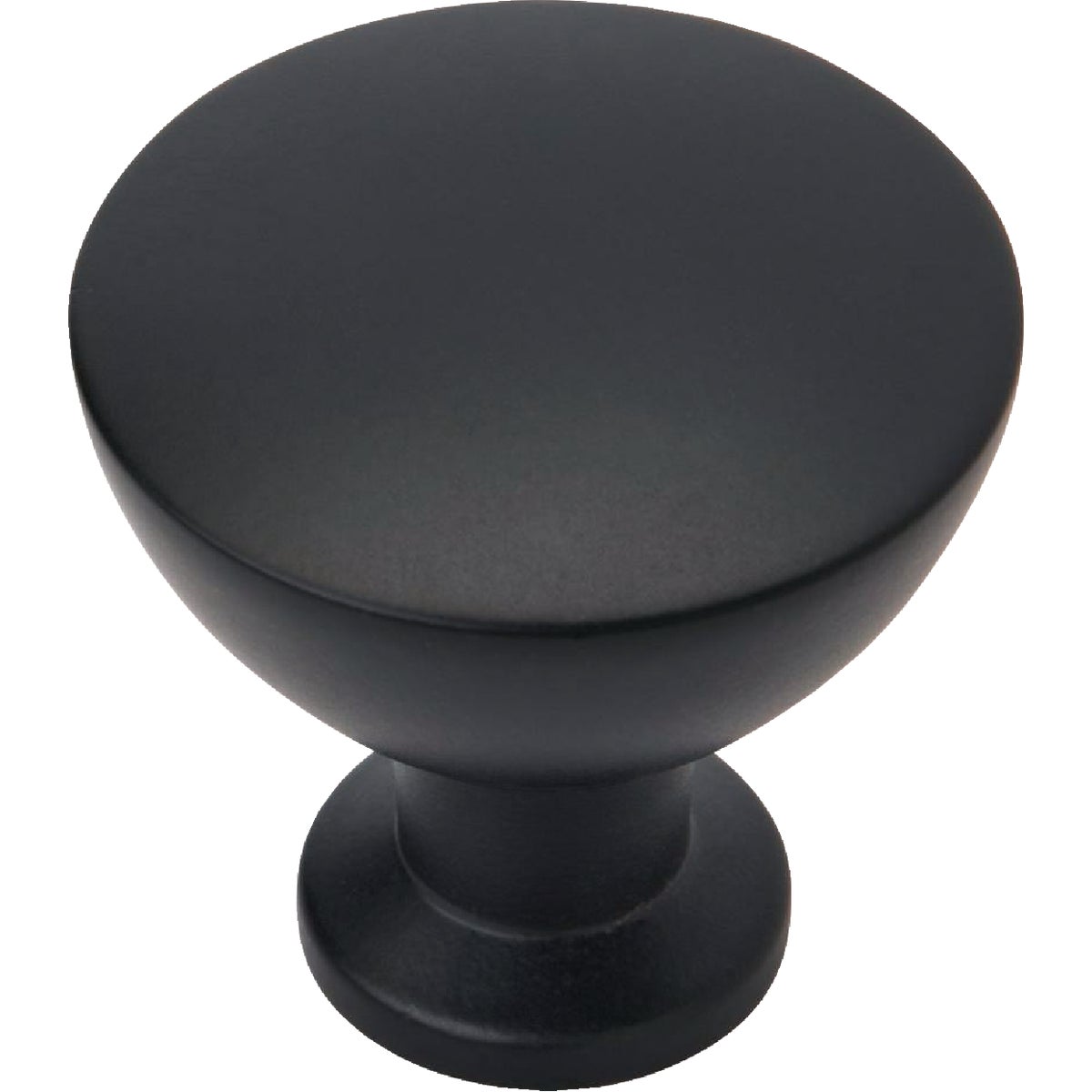 Amerock Grail 1.25 In. Dia. Round Matte Black Cabinet Knob