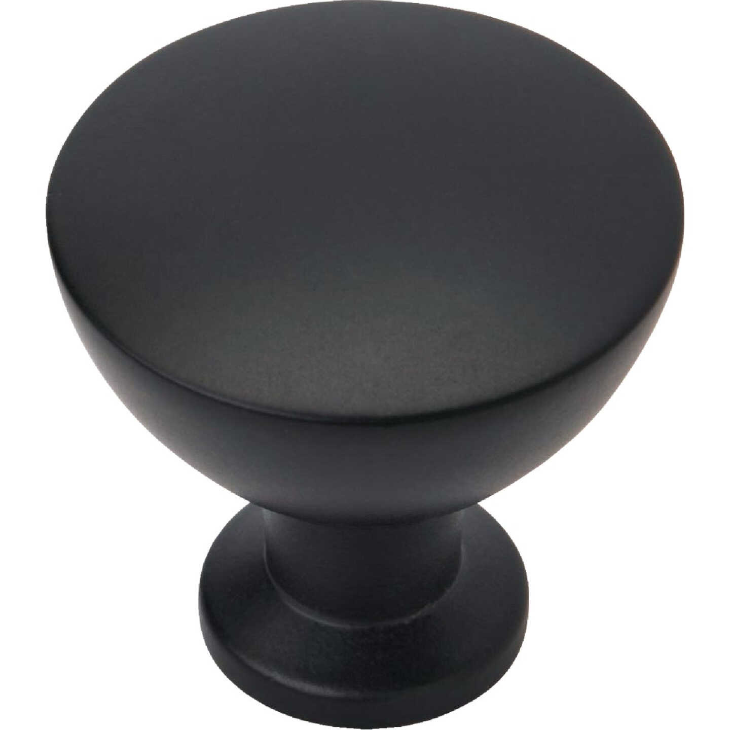 Amerock Grail 1.25 In. Dia. Round Matte Black Cabinet Knob Image 1