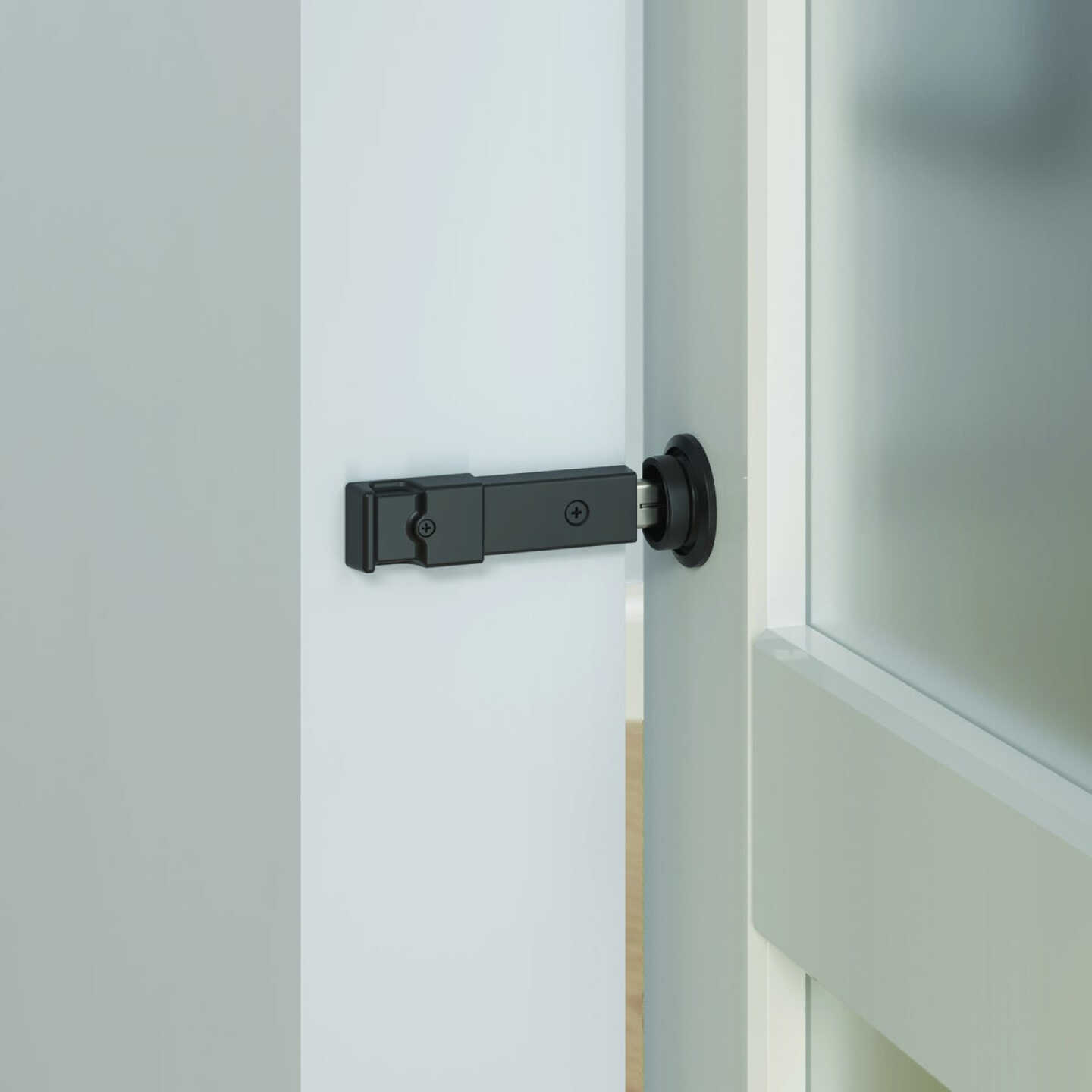 National Hardware Matte Black Barn Door Lock Image 2