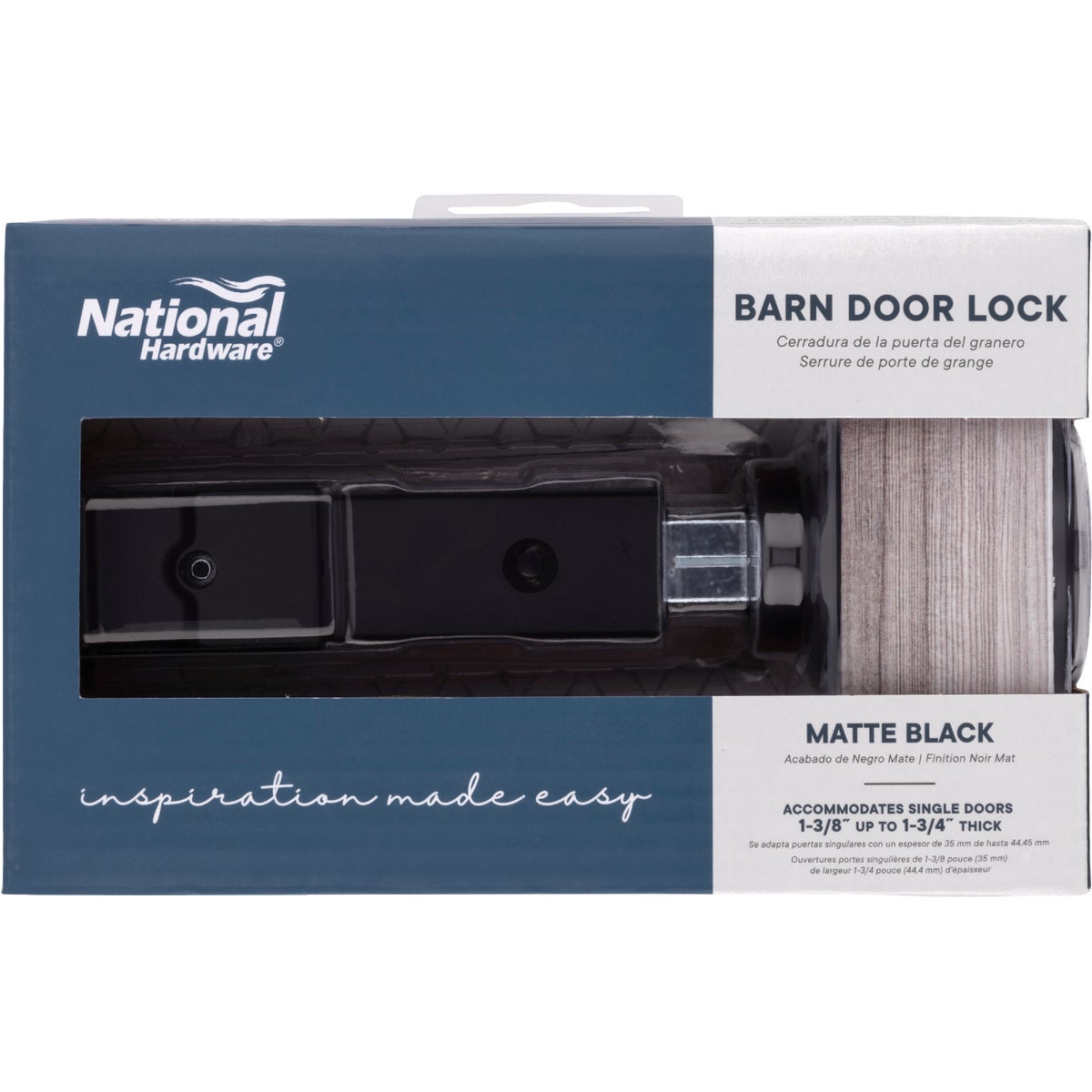 National Hardware Matte Black Barn Door Lock Image 3